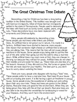 Christmas Tree Informational Reading & Opinion Writing by Dream to Teach