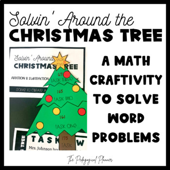 Preview of Christmas Tree Math Craft - Addition and Subtraction Word Problems Craftivity