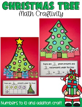 Preview of Christmas Tree Math Craft | Numbers to 10 and Addition