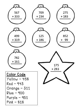 Christmas Tree Math Craftivity: Three-Digit Addition & Subtraction