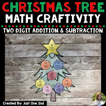 Preview of Christmas Tree Math Craftivity: Two-Digit Addition & Subtraction