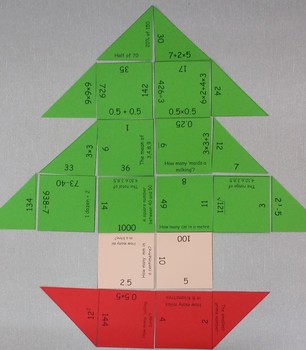 Preview of Christmas Tree Math Jigsaw