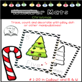 Christmas Tree Math Mats- Count and decorate!