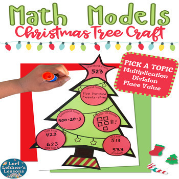 Preview of Christmas Tree  Math Craft Activity * Multiplication * Division * Place Value