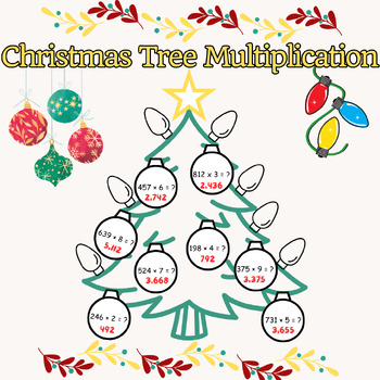 Christmas Tree Multiplication | 3-Digit by 1-Digit by iTeach2 | TPT