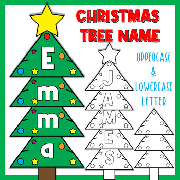 Preview of Christmas Tree Name Craft Holidays Name Craft and Bulletin Board
