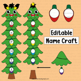Christmas Tree Name Craft Lights Writing Bulletin Board Co