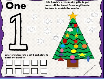 Christmas Tree Number Mats by Yolanda's Pre-K Doodle Shop | TPT