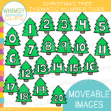 Christmas Tree Number Tiles Clip Art [MOVEABLE IMAGES}