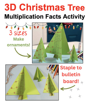 Preview of Christmas Tree Paper Crafts | Ornaments or Bulletin Board | Math Practice | Yule