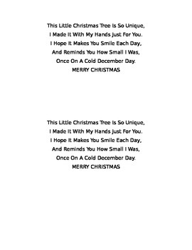 Preview of Christmas Tree Poem with Craft Idea