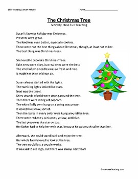 Christmas Tree Reading Comprehension Worksheet By Have Fun Teaching