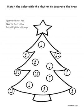 Christmas Tree Rhythms Coloring by eric ruyle | TPT