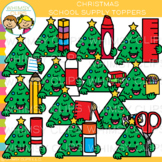 Christmas Tree School Supply Page Toppers Clip Art
