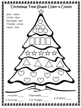 Christmas Tree Shape Color & Count by Calliope Reed | TPT