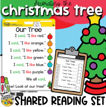 Preview of Christmas Tree | Shared Reading Set | Project & Trace, Sight Words, Vocab