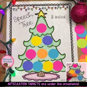 Preview of Christmas Tree Speech and Language Activity with Google Slides