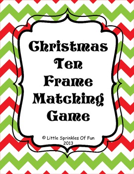 Preview of Christmas Tree Ten Frames Matching Game
