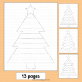 Christmas Tree Tracing Worksheet Fine Motor Skills Prewrit