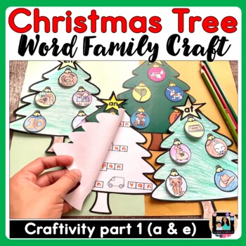 Preview of Christmas Tree Word Family Craft Part 1 | Winter December Word Family Craft