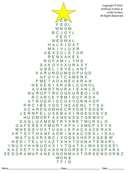 Preview of Christmas Tree Word Search