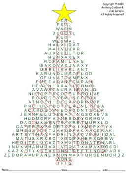 Christmas Tree Word Search by Anthony and Linda Iorlano | TpT