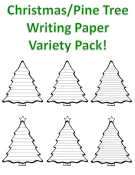 Preview of Christmas Tree Writing Paper Christmas Tree Writing Templates Christmas Paper