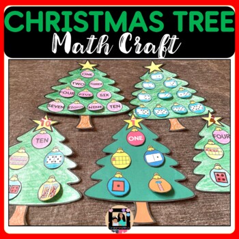 Preview of Christmas Tree math Craft | Subitizing Math Craft | December Math Craft
