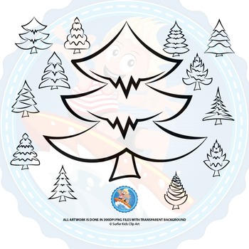 christmas clip art black and white chirstmas trees
