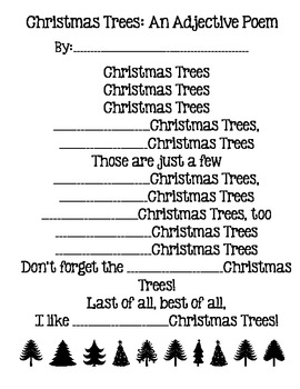 Preview of Christmas Trees: An Adjective Poem