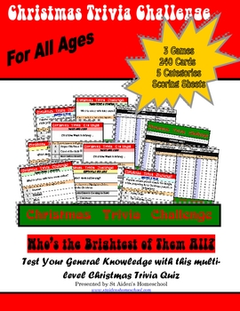 Preview of Christmas Trivia Challenge, Printable Family General Knowledge Game