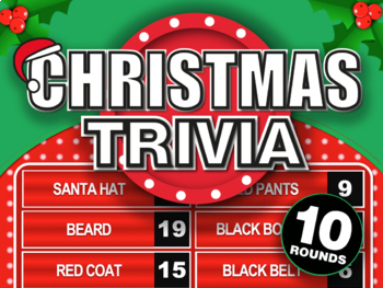 Preview of Christmas Trivia || Family Feud Christmas Classroom Game | Distant Learning Game