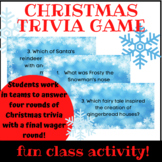Christmas Trivia Game | Middle School Christmas Activity 
