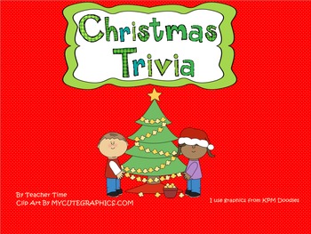 Preview of Christmas Trivia Game for Smart Boards
