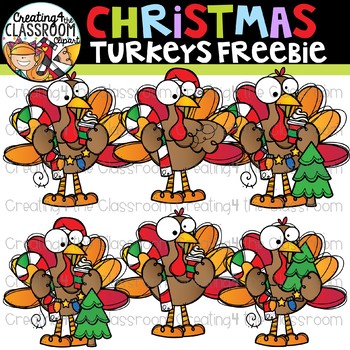Preview of Christmas Turkeys Clipart Freebie {Turkey Clipart}