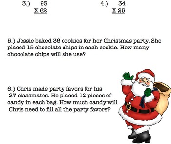 Christmas Two-Digit Multiplication by Erin McMenamin | TPT