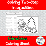 Christmas Two-Step Inequalities Math Coloring Sheet