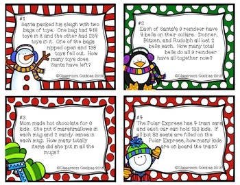 Christmas Math Scoot Two Step Word Problem (Common Core Aligned) 3.OA.8