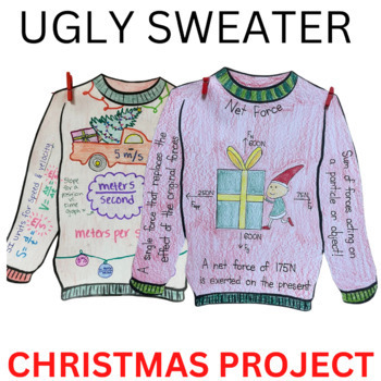 Preview of Christmas Ugly Sweater High School Physics Extra Credit/Sub Plans