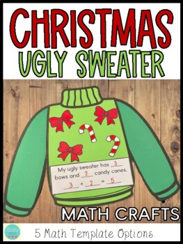Christmas Ugly Sweater Math Crafts by Kinder Cooties | TPT