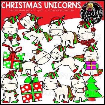 Download Christmas Unicorns Clip Art Set Educlips Clipart By Educlips Tpt