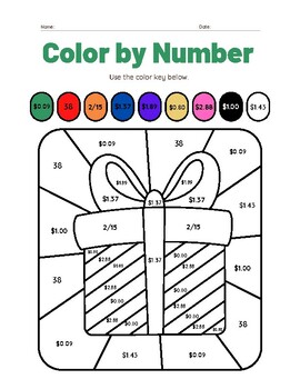 Christmas Unit Rates Color by Number | TPT