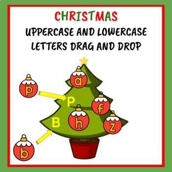 Preview of Christmas Uppercase and Lowercase Matching Drag and Drop
