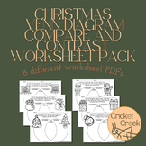 Christmas Venn Diagram Compare and Contrast Worksheet pack PDF