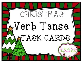Preview of Christmas Verb Tense Task Cards
