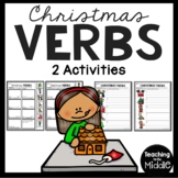 Christmas Verbs Fill-in-the-Blank Matching and Sentences W