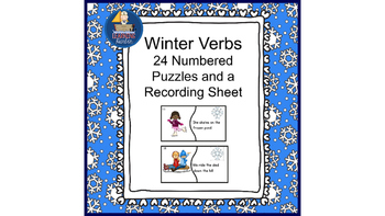 Preview of Winter Verbs  Literacy Center Idea