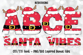 Preview of Christmas Vibes Font & PNG Alphabet Clipart & SVG Layered Files