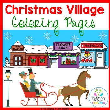 Preview of Christmas Village Coloring Pages DOLLAR DEAL!