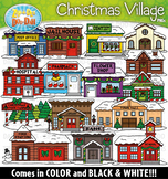 Christmas Village Community Buildings Clipart {Zip-A-Dee-D